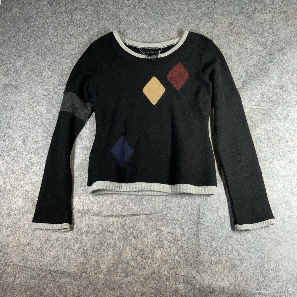 Eko-Logic 100% Recycled Cashmere Sweater Womens Large Retro USA Handmade Flaws